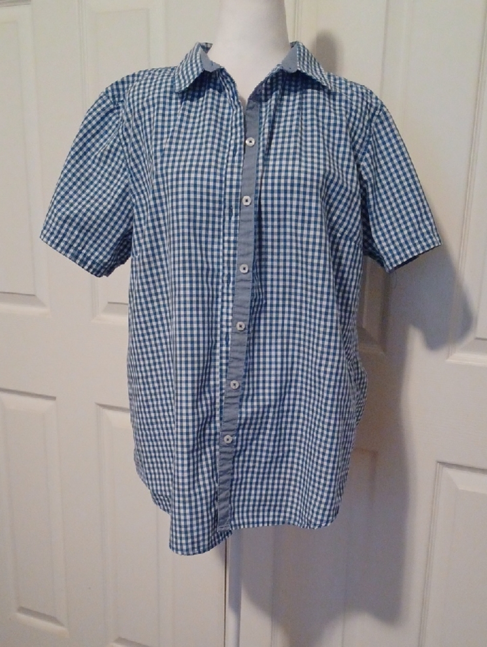 × Urban Blue Gingham Short Sleeve Button-Down Shirt
